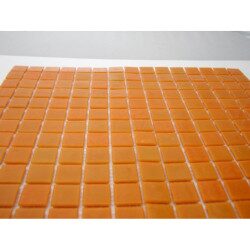 Orange mosaïque pâte de verre orange clair uni par plaque 32 cm