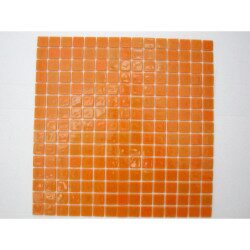 Orange mosaïque pâte de verre orange clair uni par plaque 32 cm