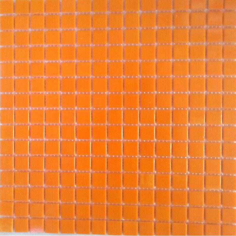 Orange jaune mosaïque pâte de verre sans bulle 2 par 2 cm par 25 carreaux