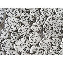 Blanc mosaïque encre de chine galet émaillé plaque 31.5 cm