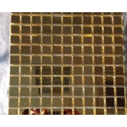 Jaune mosaïque doré miroir 2 par 2 cm par 28 tesselles