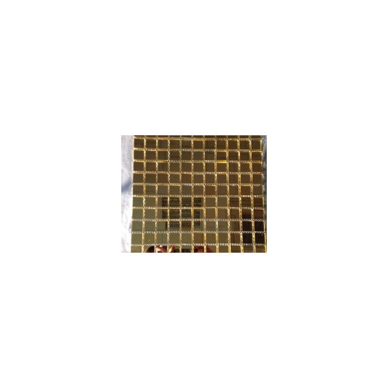 Jaune mosaïque doré miroir 2 par 2 cm par 28 tesselles