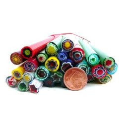 Millefiori tiges de 6-10 mm par 100 grammes pour fusing