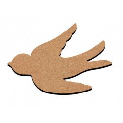 Hirondelle 15 par 10  cm support bois médium pour mosaïque