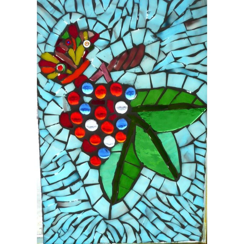Vitrail mosaïque image modèle raisin