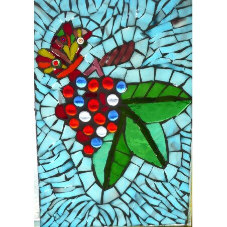 Vitrail mosaïque image modèle raisin