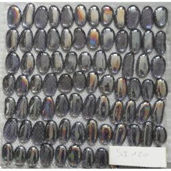 Gris bille de verre plate gris nacré mauve barrette 45 mm par 10