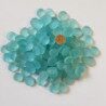 Bleu turquoise bille de verre plate bleu clair cyan givré 17-20 mm par 200 grammes