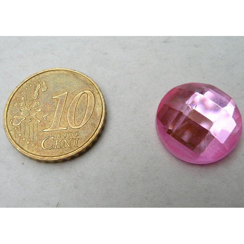 Rose cabochon facette mosaïque miroir 16 mm diamètre à la pièce
