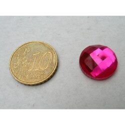 Rose fuchsia cabochon facette mosaïque miroir 15 mm diamètre à la pièce