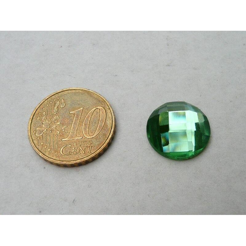 Vert cabochon facette mosaïque miroir 14 mm diamètre à la pièce
