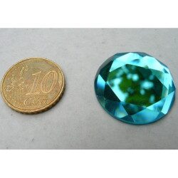 Bleu turquoise cabochon facette miroir 25 mm diamètre à la pièce