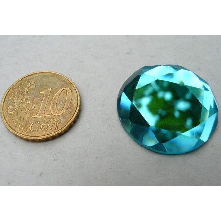 Bleu turquoise cabochon facette miroir 25 mm diamètre à la pièce