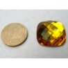 Jaune ambre cabochon facette mosaïque miroir 21 mm diamètre à la pièce