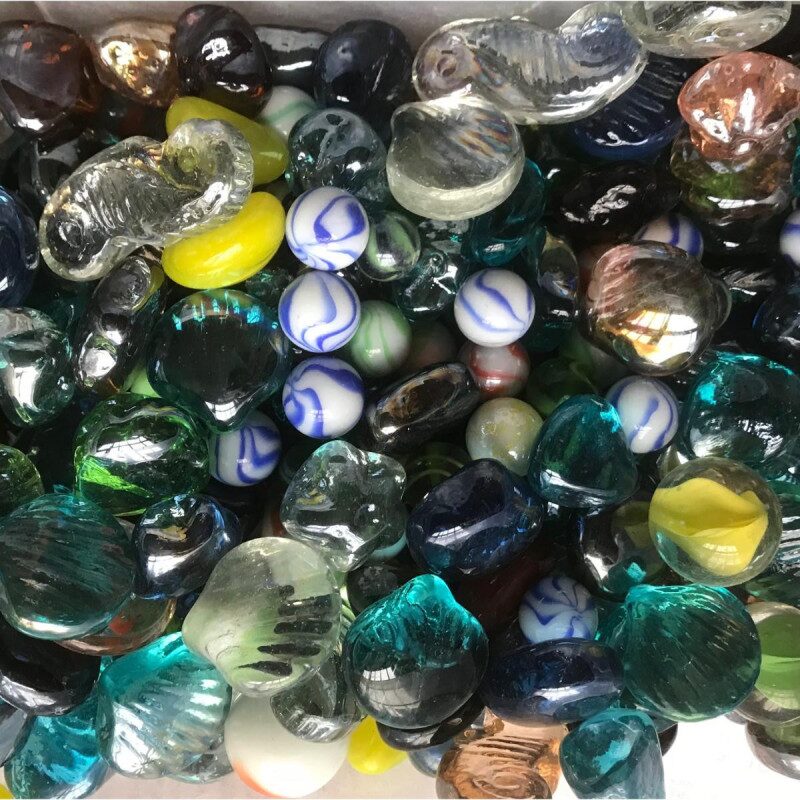 Mix billes formes et calots en verre par 500 grammes