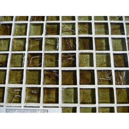 Vert opale brillant 1.5 par 1.5cm mosaïque verre artisanal par 36 carreaux