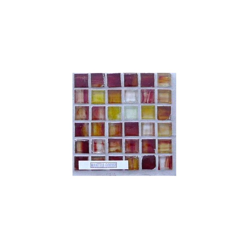 Jaune orange rouge mantra mosaïque en verre par 36 carreaux de 1.5 cm épaisseur 6 mm