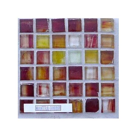Jaune orange rouge mantra mosaïque en verre par 36 carreaux de 1.5 cm épaisseur 6 mm