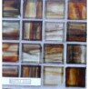 Brun mantra brillant verre artisanal carré 2.5 cm épaisseur 6 mm par 16 carreaux