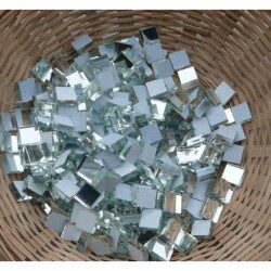 Argent mosaïque miroir 1 par 1 cm en vrac par 100g
