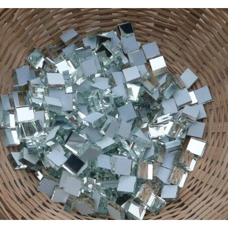 Argent mosaïque miroir 1 par 1 cm en vrac par 100g