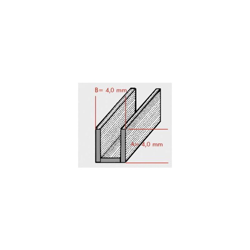 Plomb en U demi-dur pour vitrail 4 mm par 4 mm vendu par 1.8 mètres