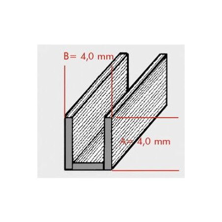 Plomb en U demi-dur pour vitrail 4 mm par 4 mm vendu par 1.8 mètres