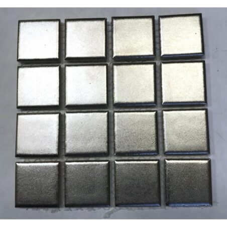 Gris argent satiné mosaïque émaux métallisé 2.5 cm vendu par 16