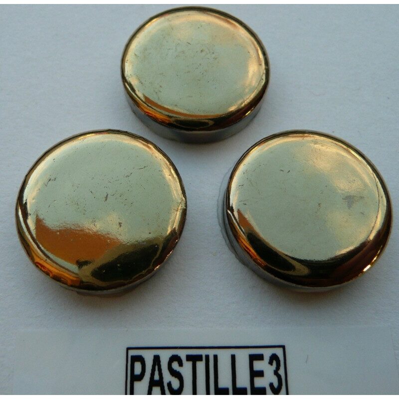 Jaune doré mosaïque rond pastille métallisé brillant diamètre 19 mm par 100 grammes