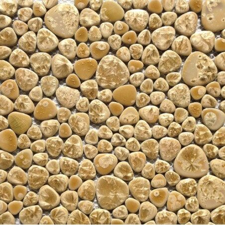 Blanc ivoire givré mosaïque galets émaillés par 100g