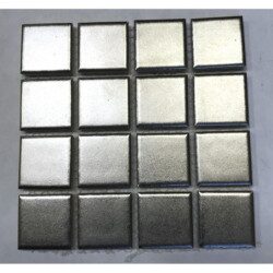 Argent mosaïque émaux métallisé 2.5 par 2.5 cm satiné inox plaque 30 cm