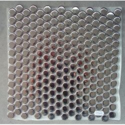 Gris argent mosaïque métallisé pastille 19mm  brillante plaque de 31 par 32.4 cm