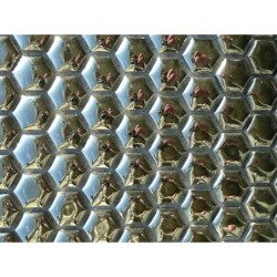 Gris argenté brillant bombé mosaïque hexagone 2.1 cm vendu à l'unité