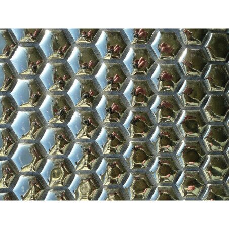 Gris argenté brillant bombé mosaïque hexagone 2.1 cm vendu à l'unité