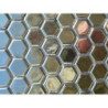 Gris argenté mosaïque brillant hexagone métallisé 2.3 cm