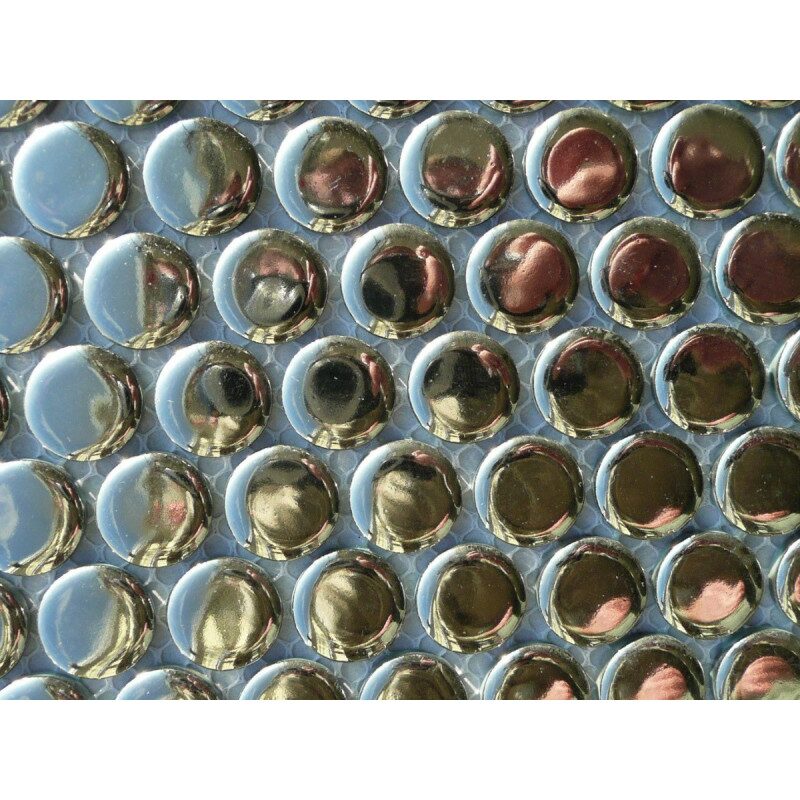 Gris argent mosaïque pastille ronde métallisé diamètre 19 mm brillant par 100 grammes