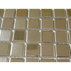 Argent mosaïque émaux 2.5 par 2.5 brillant et satiné plaque 30 cm