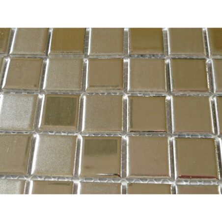 Argent mosaïque émaux 2.5 par 2.5 brillant et satiné plaque 30 cm