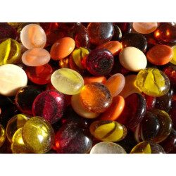 Orange bille de verre plate rouge orange jaune mélange par 400 g