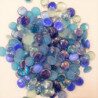 Bleu bille de verre plate bleu mélange 17-20 mm par 400 grammes