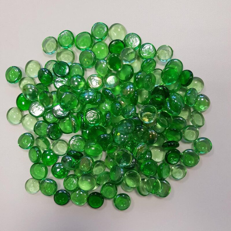 Vert bille de verre plate vert mélange de 20 mm par 400g