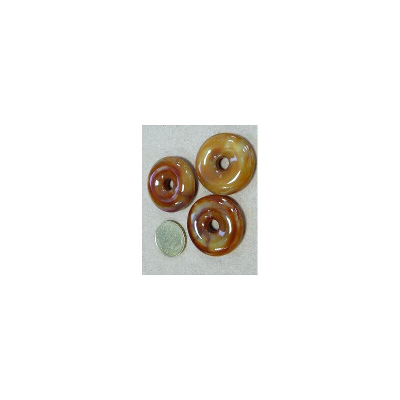Brun agate foncé opaque pastille bijou mosaïque en verre artisanale