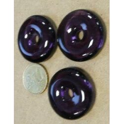 Rose violet translucide pastille bijou mosaïque en verre artisanale