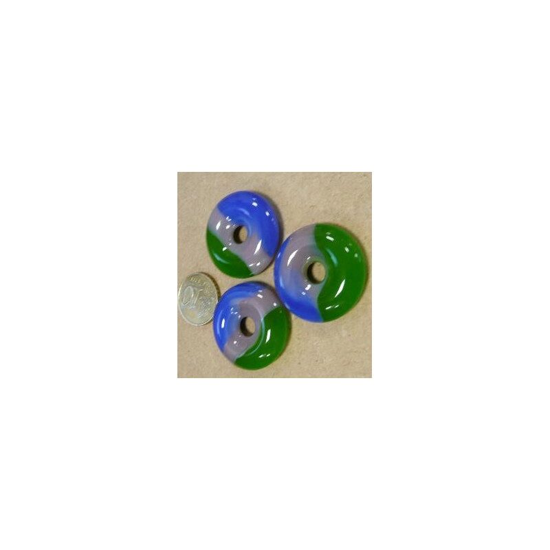 Bleu vert violet opaque pastille bijou mosaïque en verre artisanale