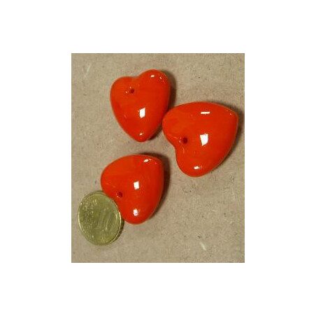 Orange opaque coeur bijou mosaïque en verre artisanale