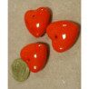 Orange opaque coeur bijou mosaïque en verre artisanale