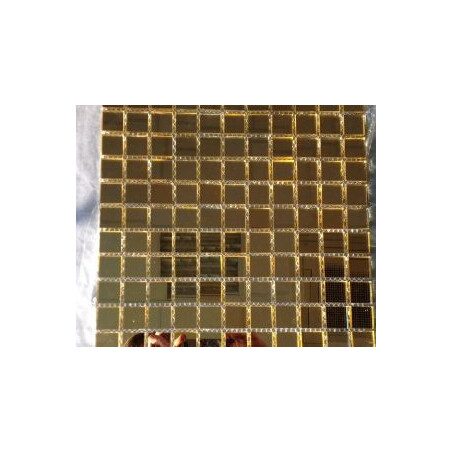 Jaune mosaïque doré miroir 2 par 2 cm plaque 30.5 cm