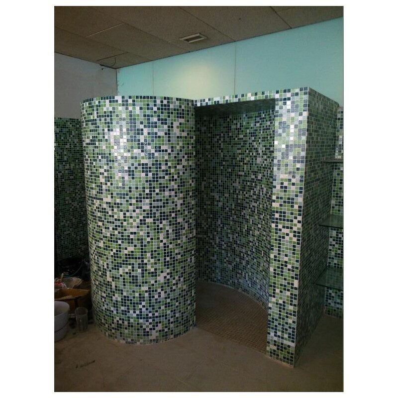 Cabine de douche hélicoïdale droite ou gauche haut 2 m à couvrir de mosaïque