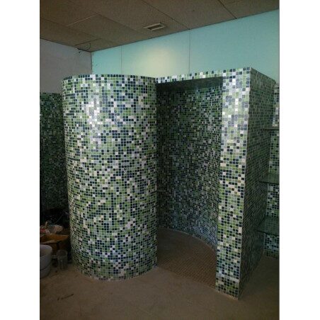 Cabine de douche hélicoïdale droite ou gauche haut 2 m à couvrir de mosaïque