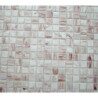 Rose blanc mosaïque pâte de verre blanc rosé perle Pompadour gemme plaque 32.5 cm